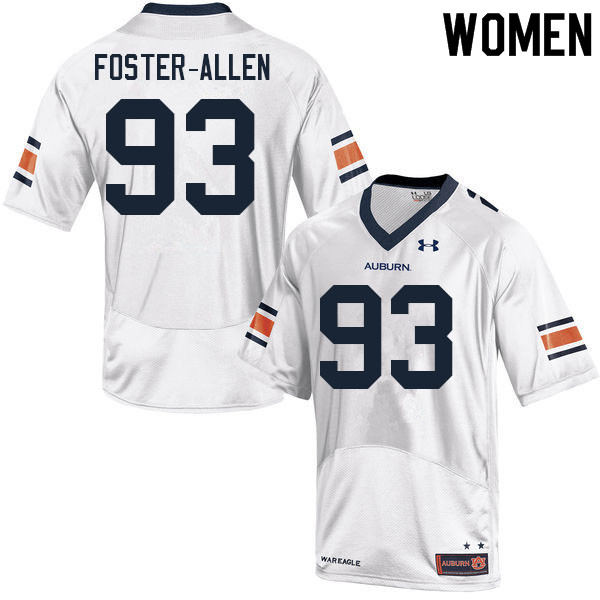 Women's Auburn Tigers #93 Daniel Foster-Allen White 2021 College Stitched Football Jersey